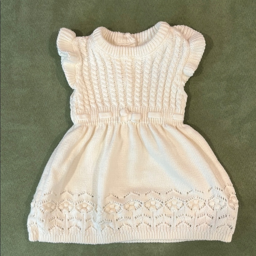 Cupcakes & Cashmere Cream Flutter Sleeve Sweater Dress